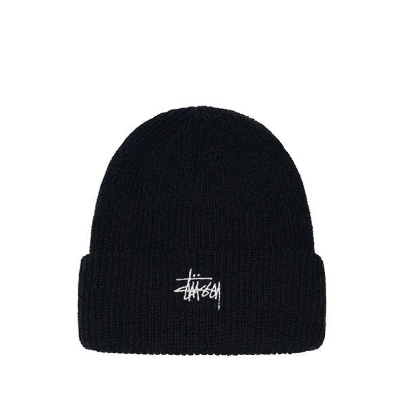 Stussy Basic Cuff Beanie Black sold by Kong