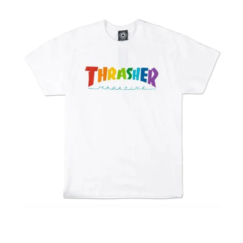 Thrasher T Shirt Rainbow Mag Logo White sold by Kong