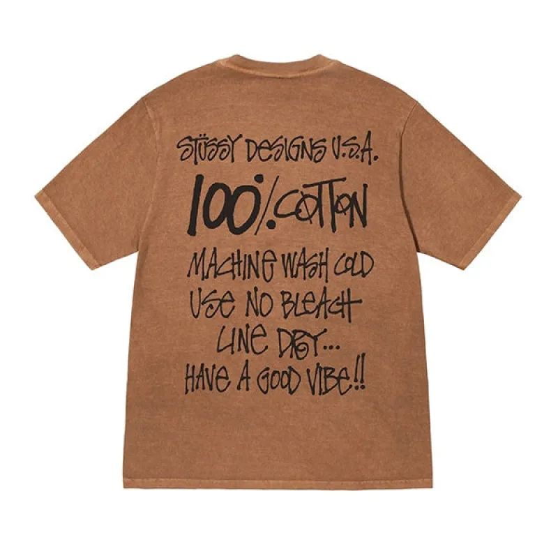 Stussy 100% Pig Dyed Tee Almond sold by Kong