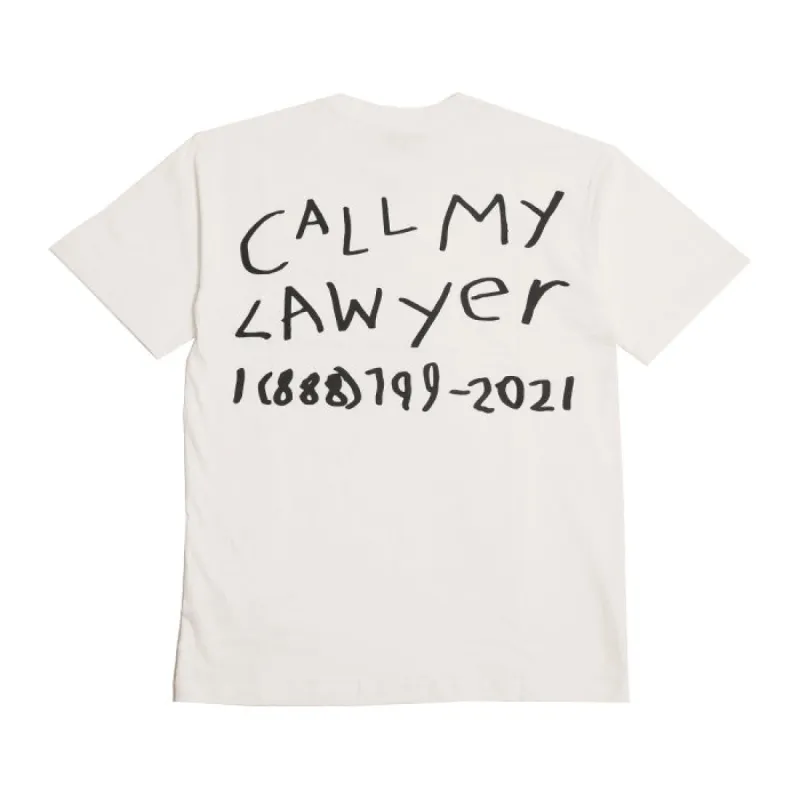 Market Call My Lawyer Hand Drawn Tshirt White made by Kong
