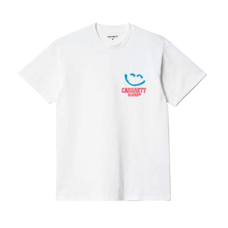 Carhartt WIP SS Happy Script T shirt White made by Carhartt WIP