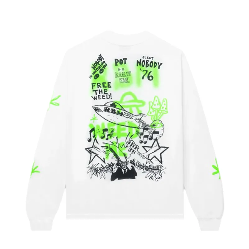 Real Bad Man Free The Weed L/S Tee White sold by Kong