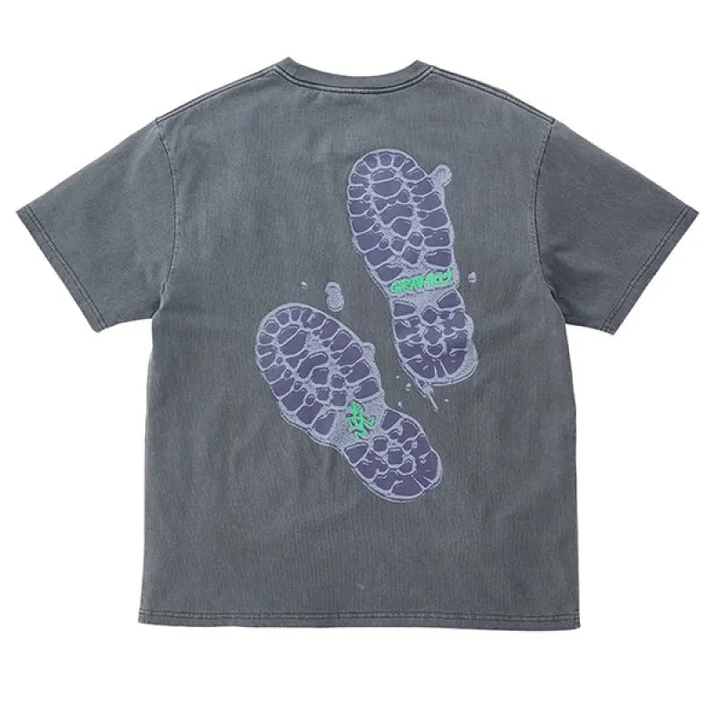 Gramicci Footprints T-Shirt Grey Pigment sold by Kong