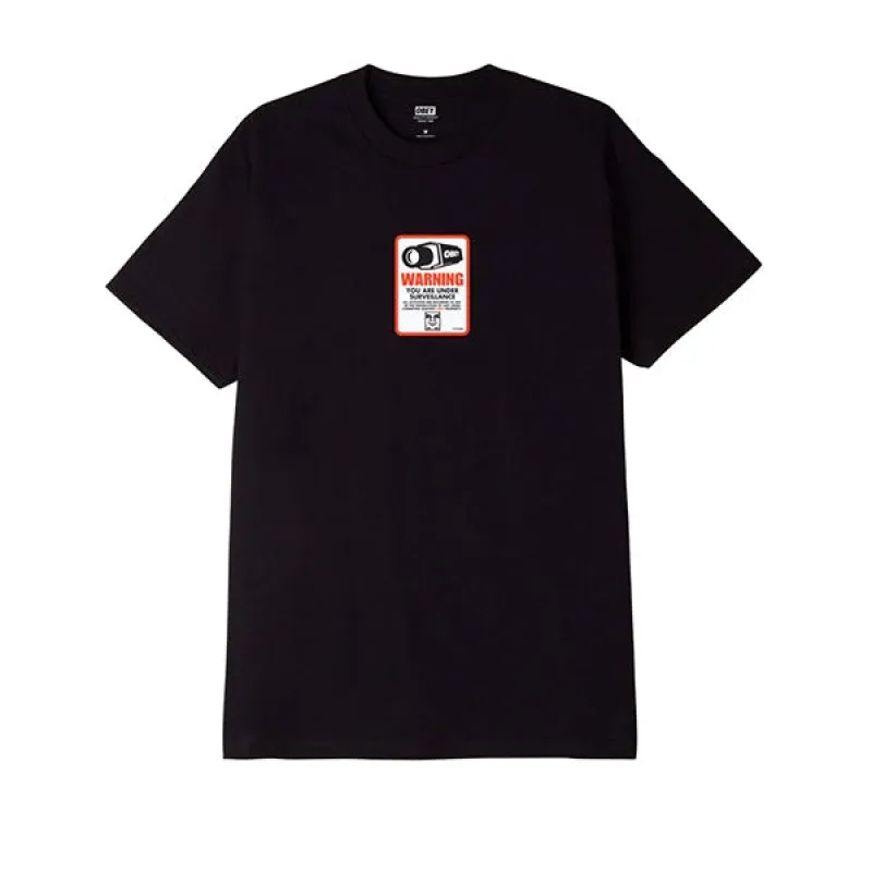 Obey Surveillance T Shirt Black made by Obey