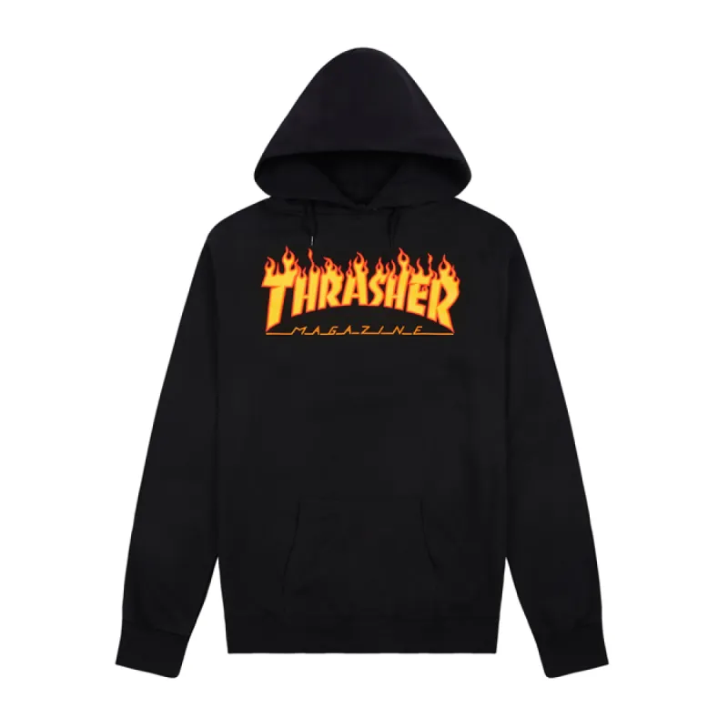 Thrasher Hoodie Flame Logo Black sold by Kong