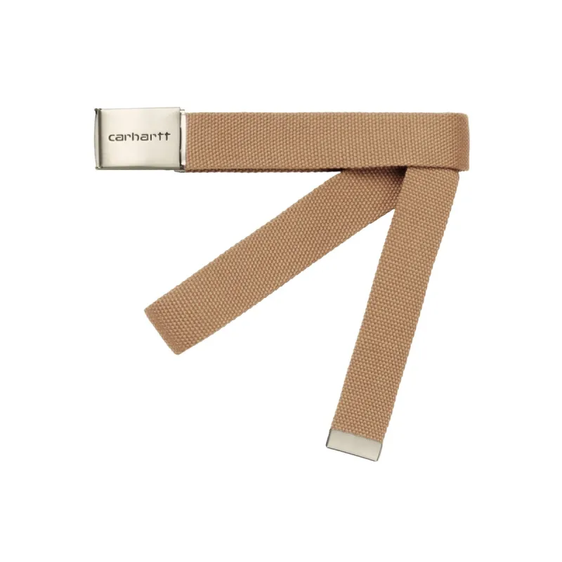 Carhartt WIP Clip Belt Chrome Dusty H Brown sold by Kong