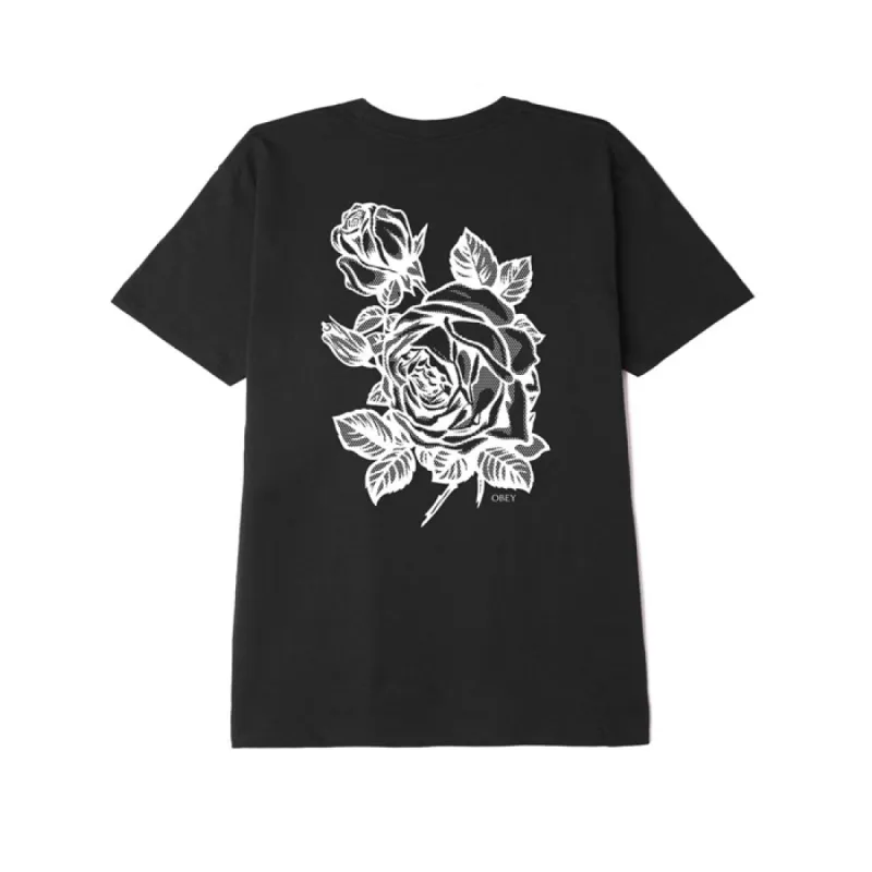 Obey Flower Rubylith T Shirt Black made by Obey