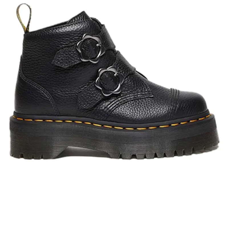Dr Martens Devon FLWR Milled Nappa Black sold by Kong