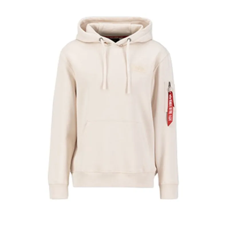 Alpha Industries Back Print Hoodie Jet Stream White/White sold by Kong