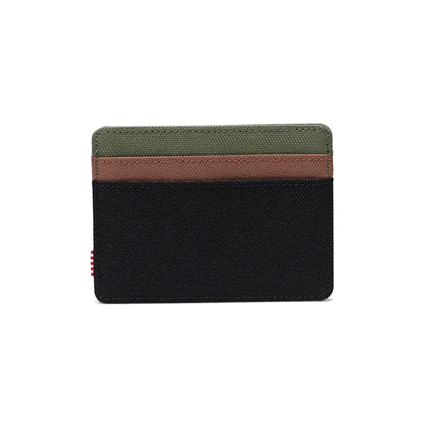 Herschel Charlie Cardholder Black Four Leaf Clover Saddle Brown OS sold by Kong product image thumbnail 2