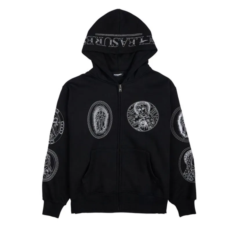 Pleasures Virgin Zip Hoodie Black made by Pleasures