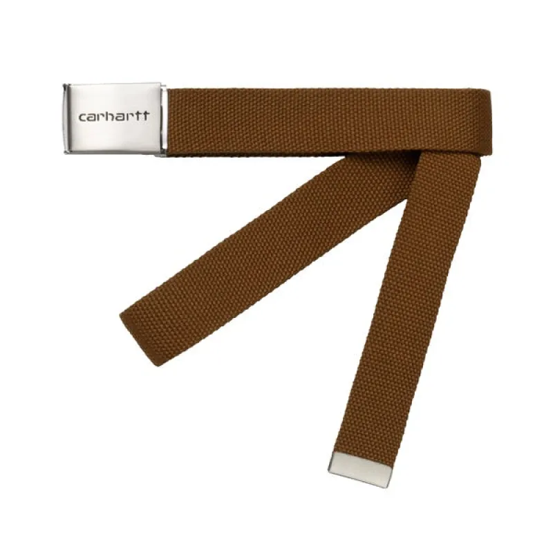 Carhartt-WIP-Clip-Belt-Chrome-Hamilton-Brown sold by Kong