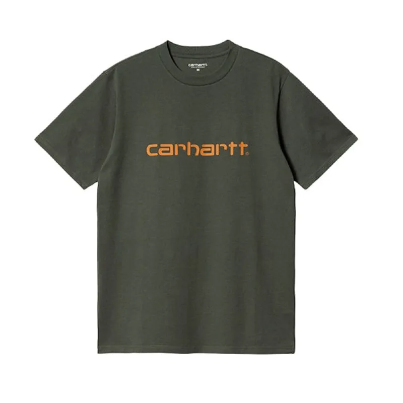 Carhartt WIP SS Script T shirt Boxwood Ochre sold by Kong