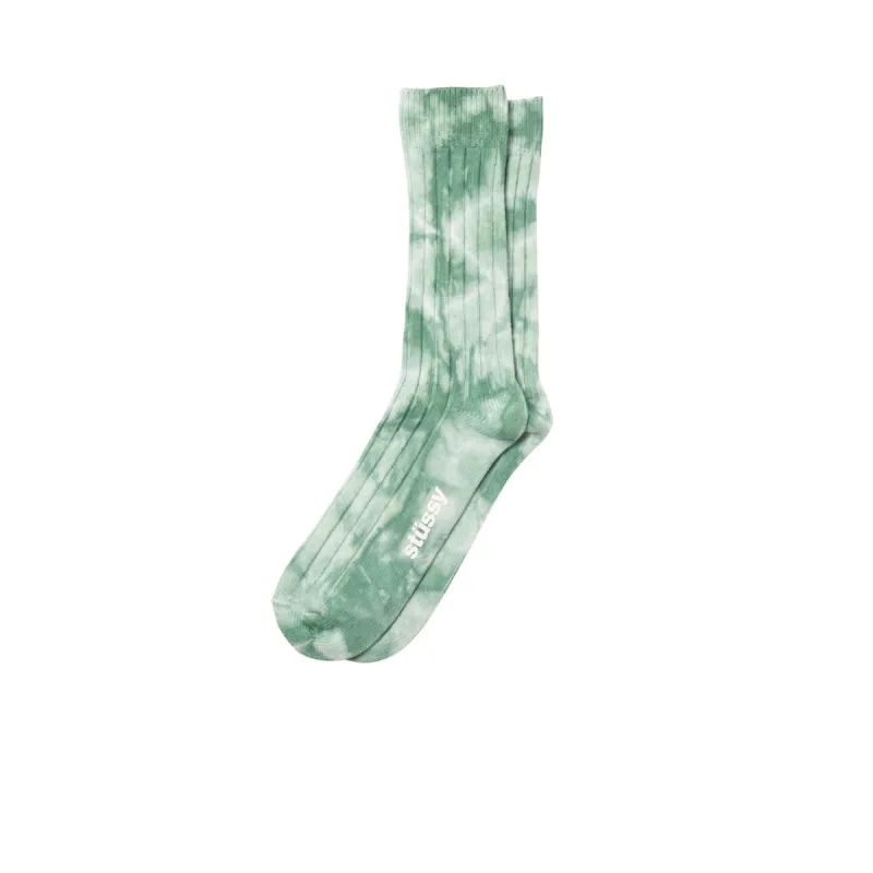 Stussy Dyed Ribbed Crew Socks Green sold by Kong
