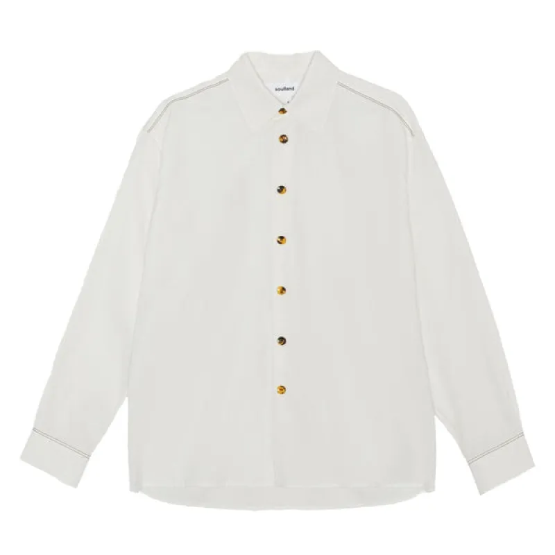 Soulland Vit Woven Shirt White made by Soulland