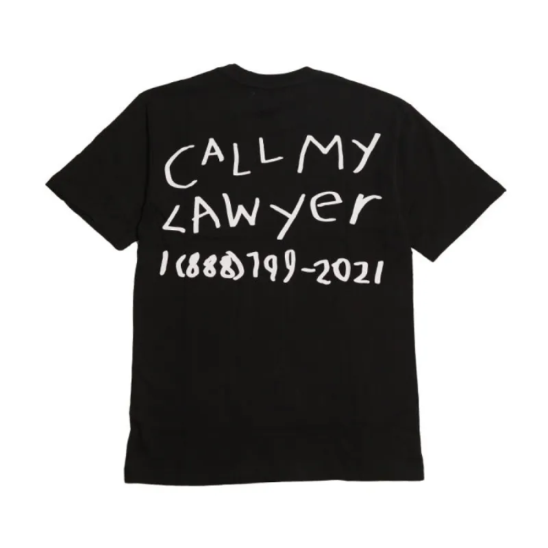 Market Call My Lawyer Hand Drawn Tshirt Black made by Kong