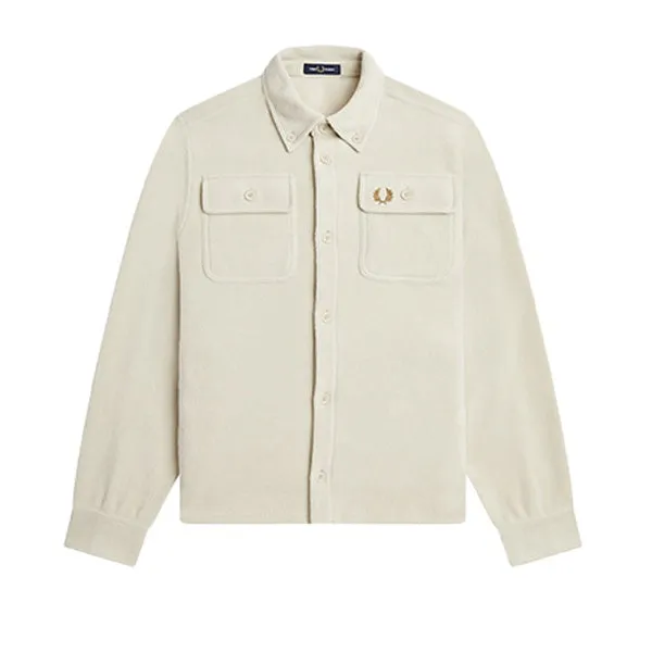 Fred Perry Fleece Overshirt Oatmeal sold by Kong