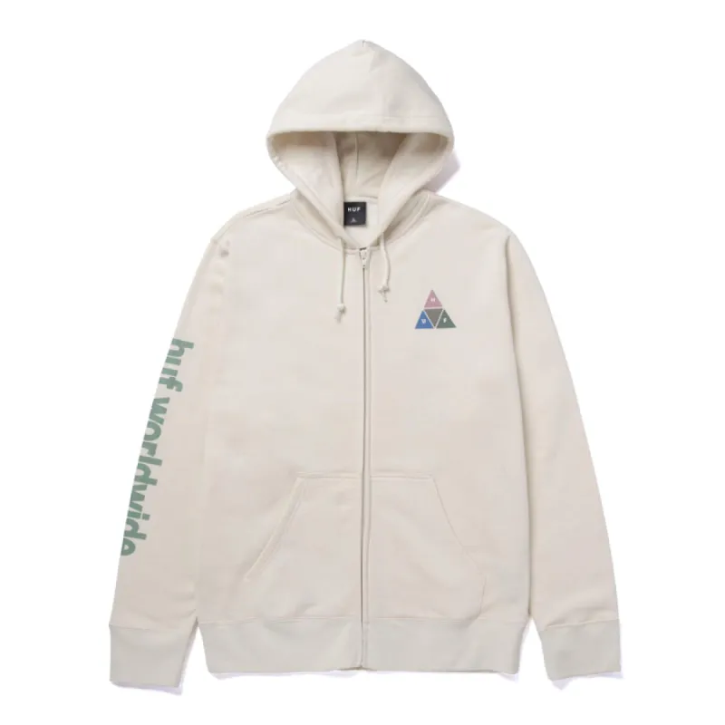HUF Prism Triple Triangle Full Zip Hoodie Natural made by HUF