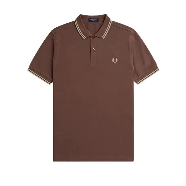 Fred Perry Twin Tipped Shirt Carrington Brick Warm Grey sold by Kong