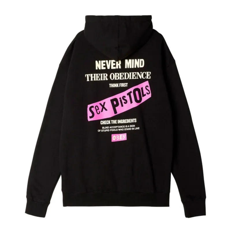 Obey Nevermind Obedience Hoodie Black sold by Kong
