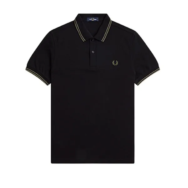 Fred Perry Twin Tipped Shirt Black Field Green sold by Kong