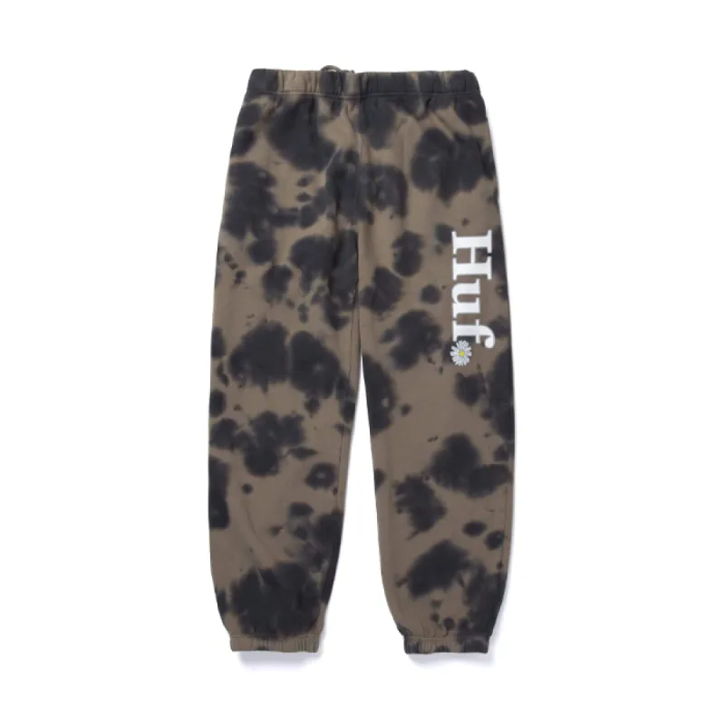 HUF In Bloom Tie Dye Fleece Pant Olive sold by Kong