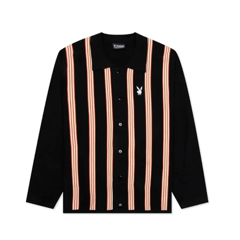 Pleasures Playboy Club Woven Cardigan Sweater Black sold by Kong