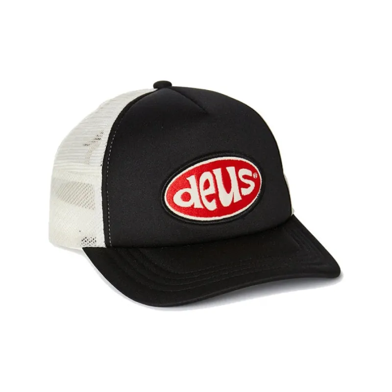 Deus Shiner Trucker Cap Black made by Kong