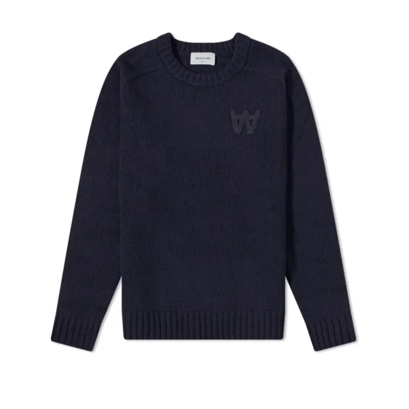 WOOD WOOD Kevin Lambswool Jumper Navy sold by Kong
