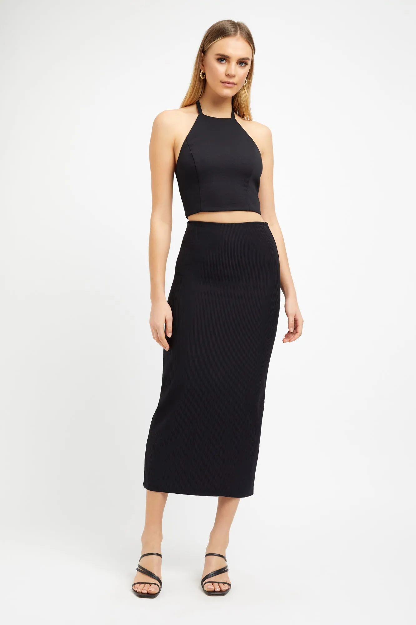 Staple Rib Midi Skirt sold by Kookai