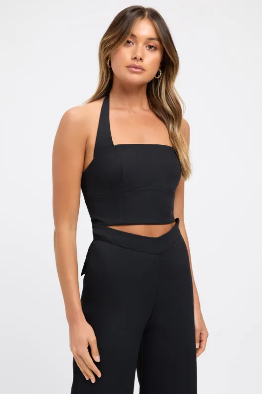 Oyster Curved Halter Top sold by Kookai