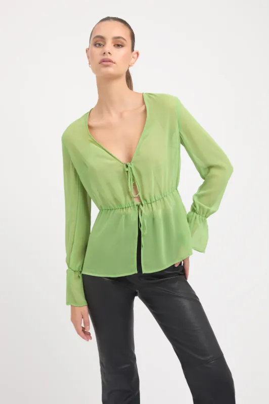 Sheer Tie Front Top sold by Kookai