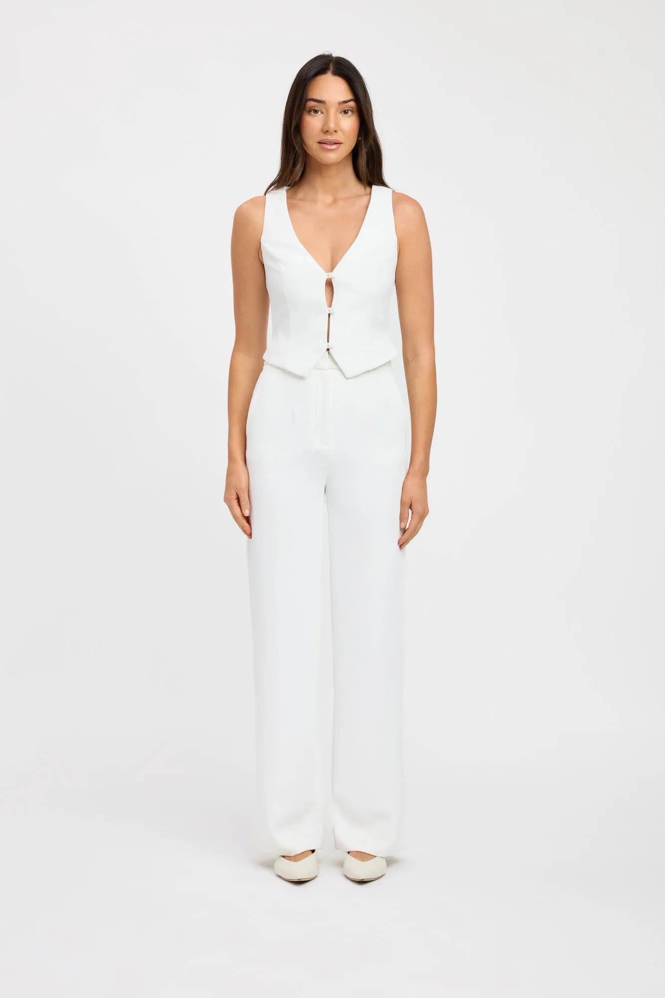 Oyster Deep Vee Vest sold by Kookai