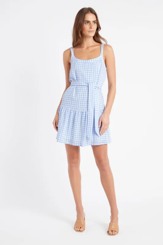 Blue Gingham Mini Dress sold by Kookai