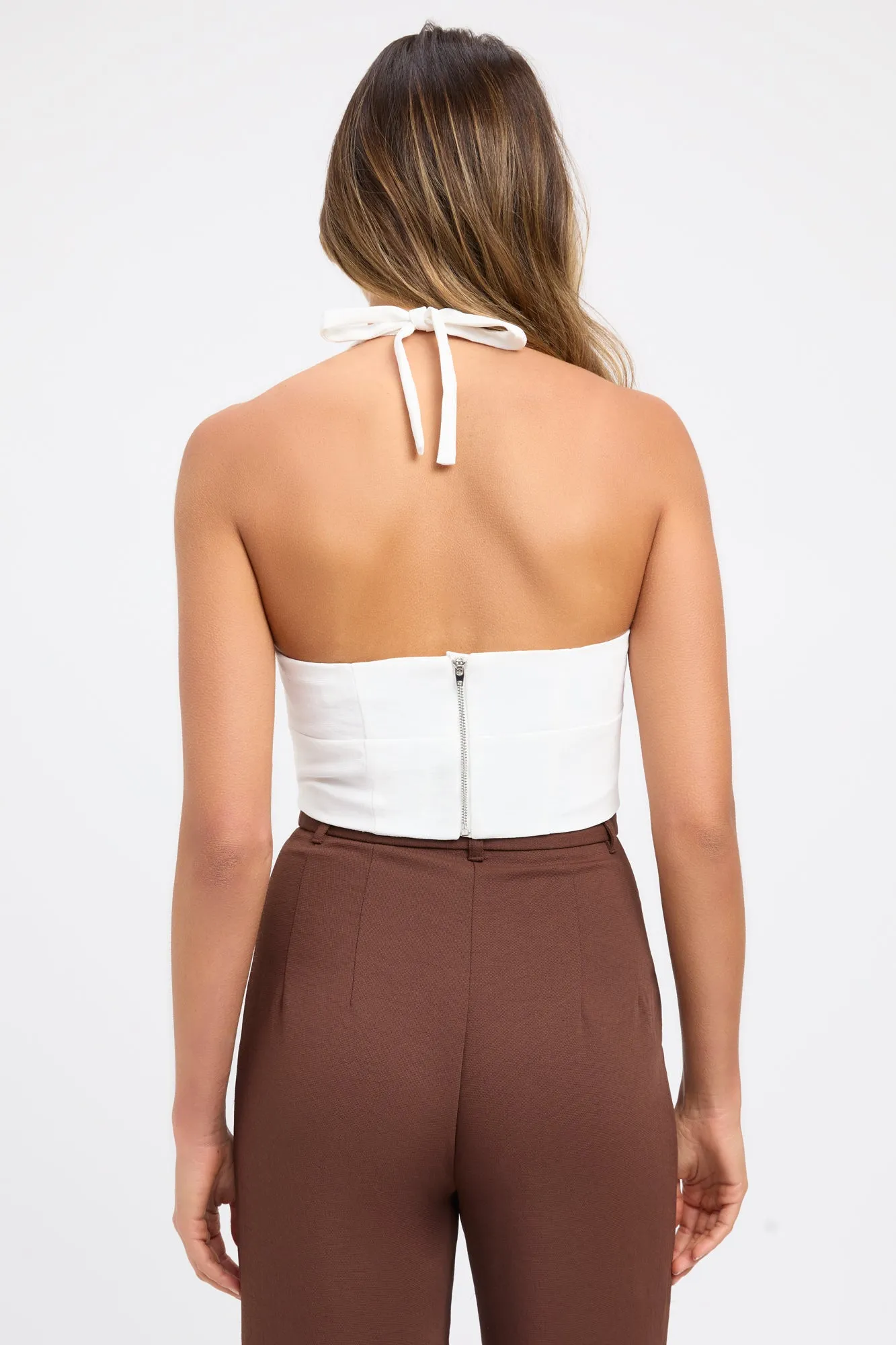 Oyster Curved Halter Top sold by Kookai product image thumbnail 2