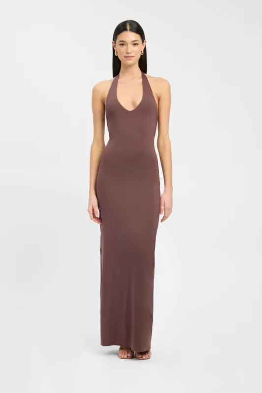 ◆Loulouseoul◆ Nylon Halter Neck Dress Khaki Brown LOULOUSEOUL Nylon Halter Neck Dress - Khaki Brown