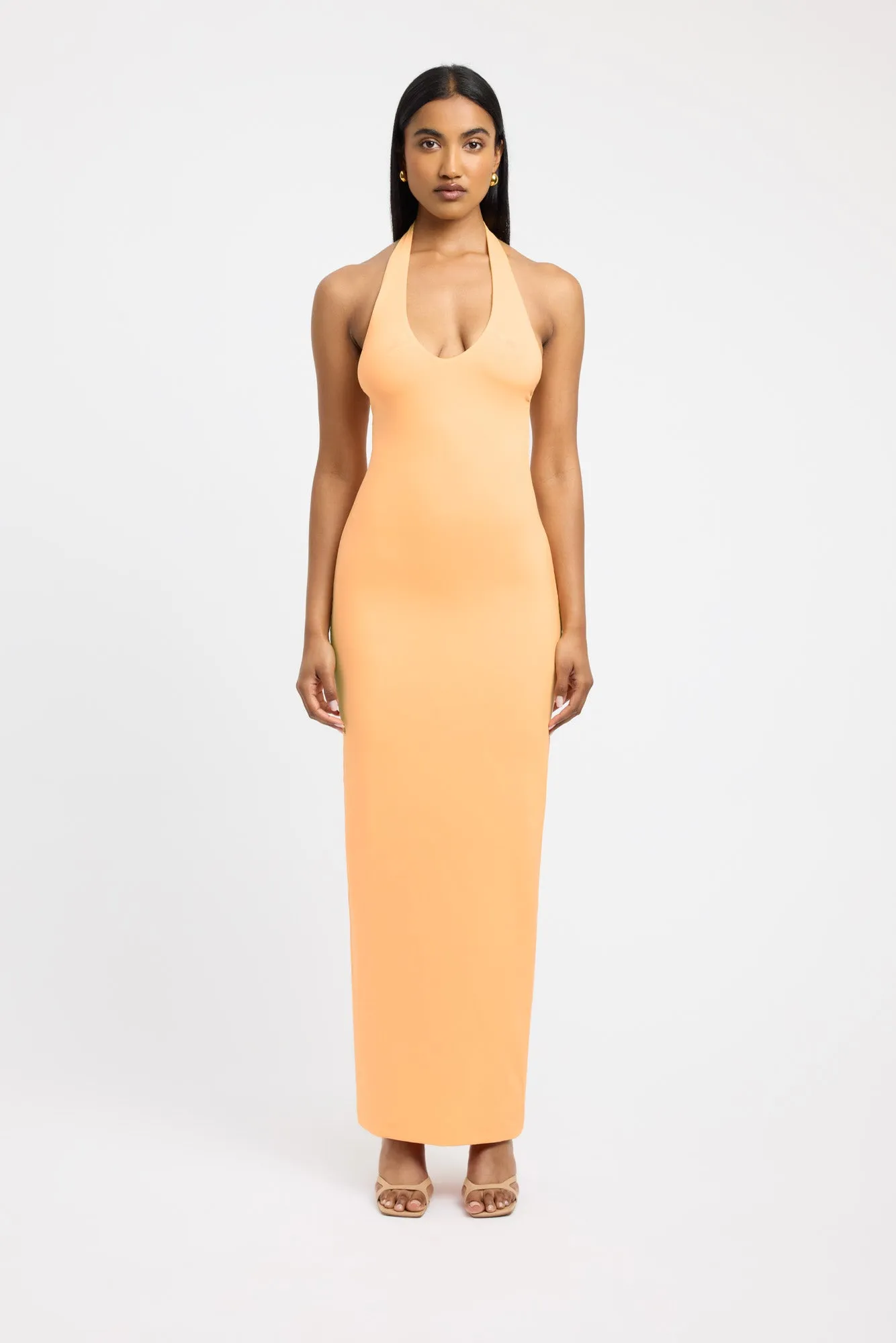 stella halter maxi dress Just Landed Shop the Stella Halter Maxi Dress in Dark Chocolate, new to boutiques and online #kookai