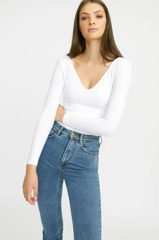 Long Sleeve Vee Top sold by Kookai