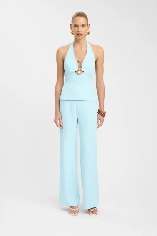 Oyster Trim Halter Top made by Kookai