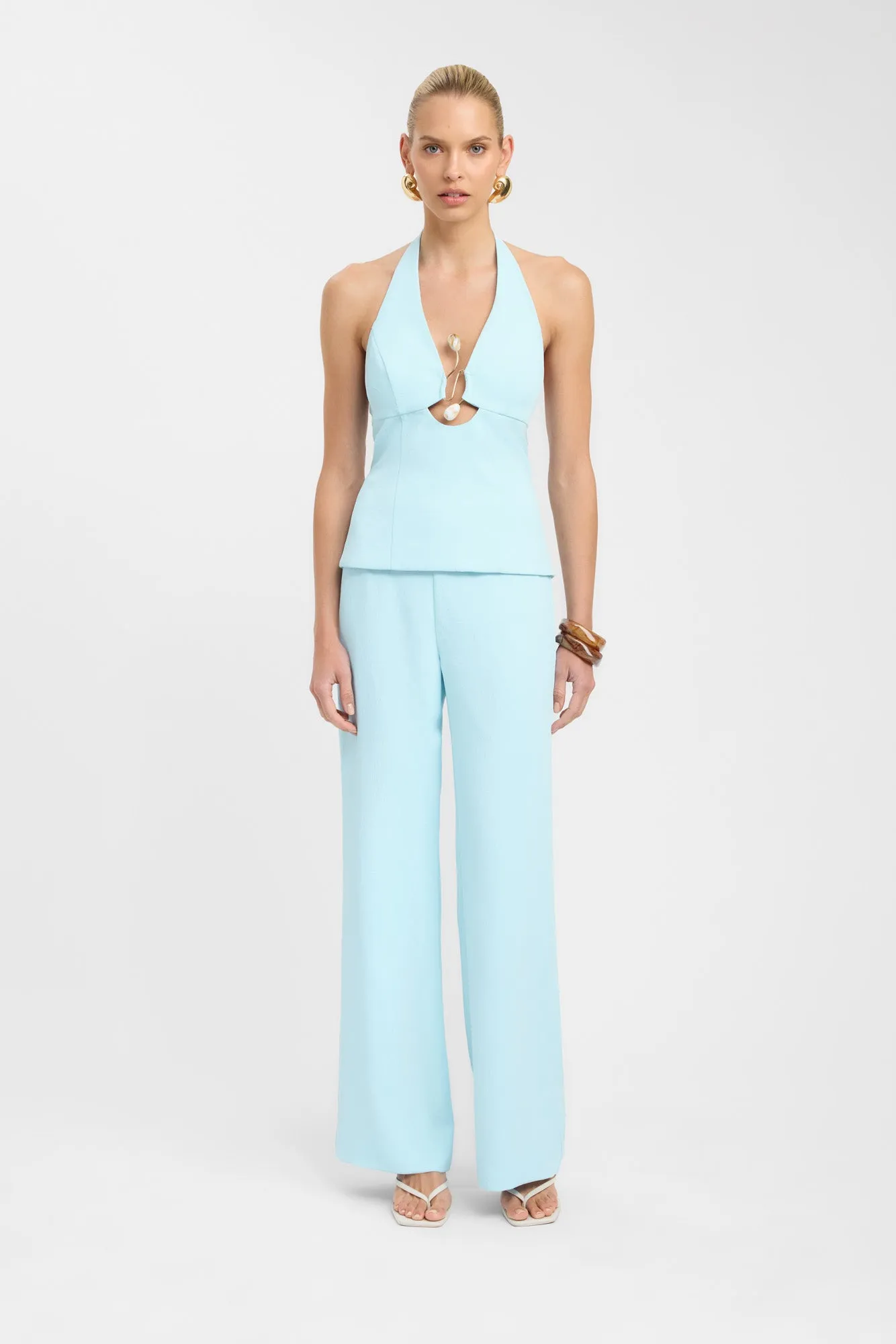 Oyster Halter Trim Top sold by Kookai