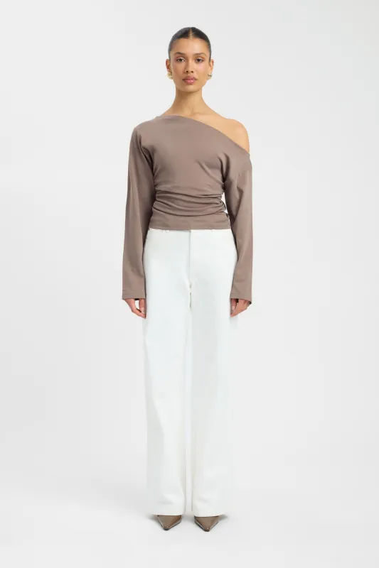 Nova Off Shoulder Long Sleeve Top made by Kookai