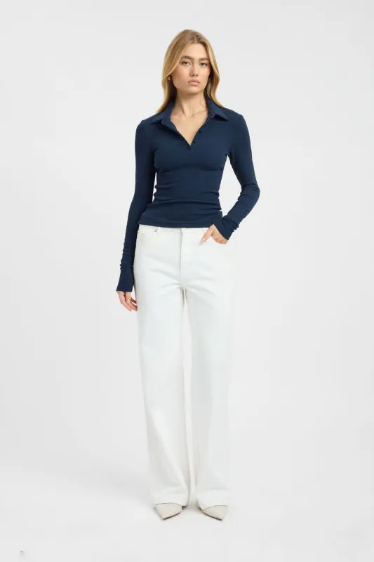 Myles Polo Long Sleeve Top made by Kookai