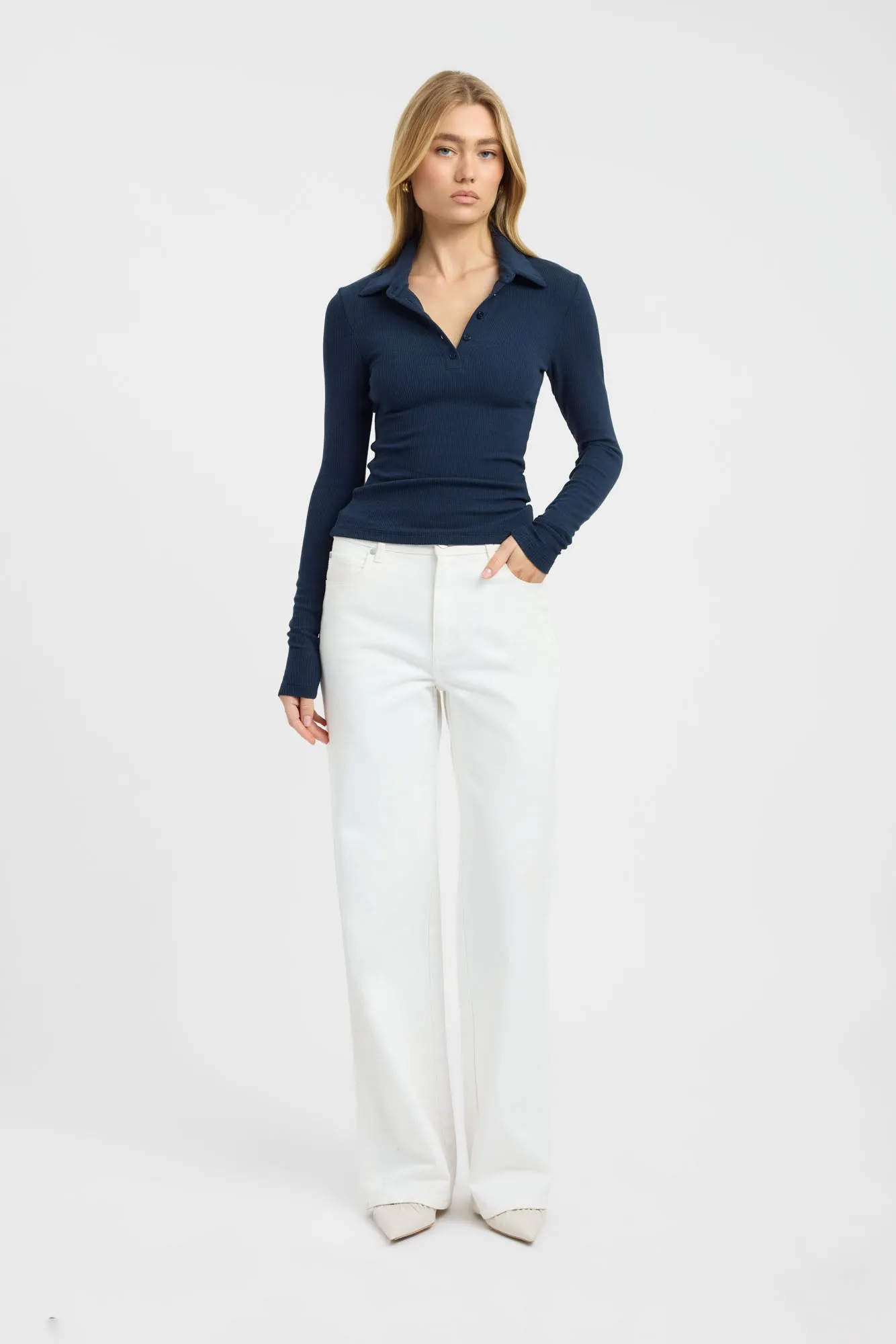 Myles Polo Long Sleeve Top sold by Kookai