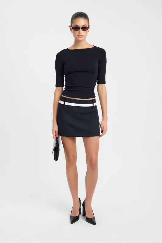 Ariel Contrast Mini Skirt made by Kookai