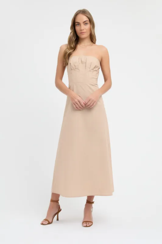 Poplin Strapless Dress sold by Kookai