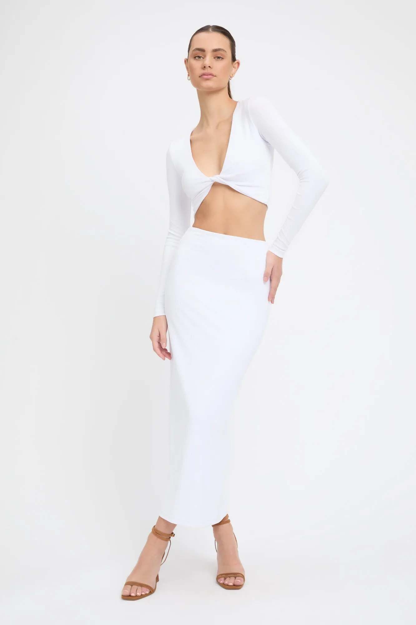 Staple Rib Midi Skirt sold by Kookai