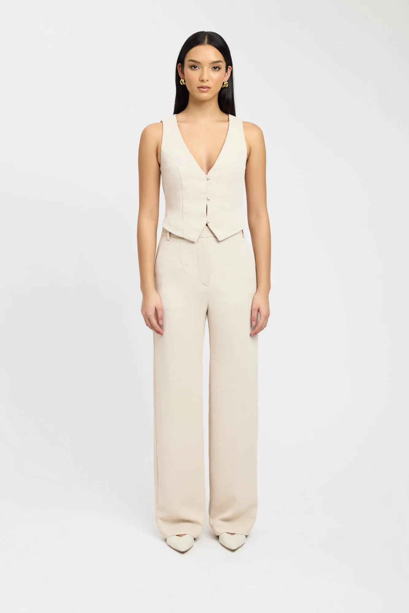 Oyster Deep Vee Vest sold by Kookai