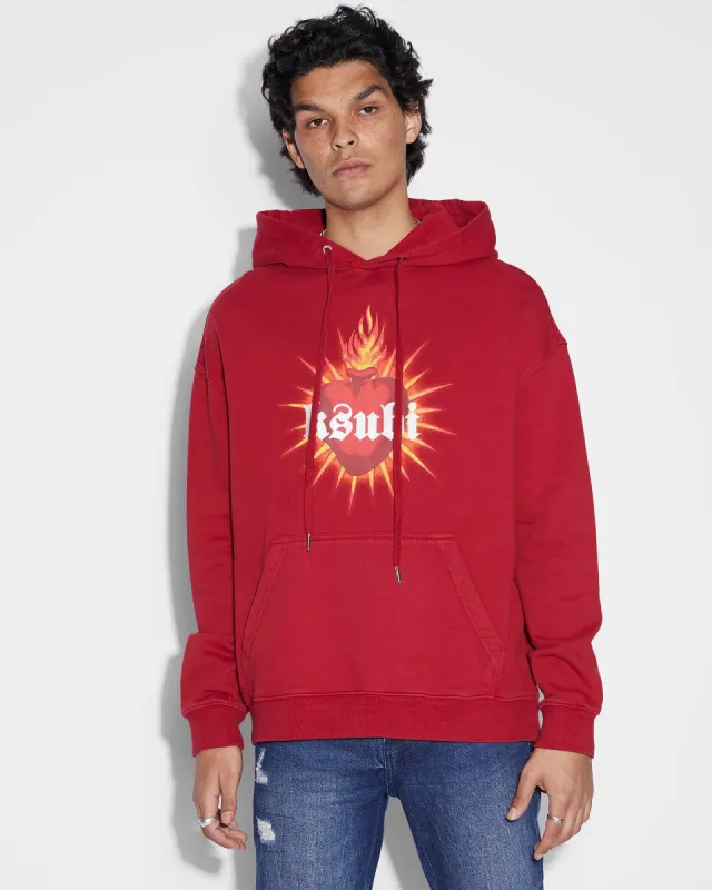 HEART BIGGIE HOODIE CRIMSON sold by Ksubi