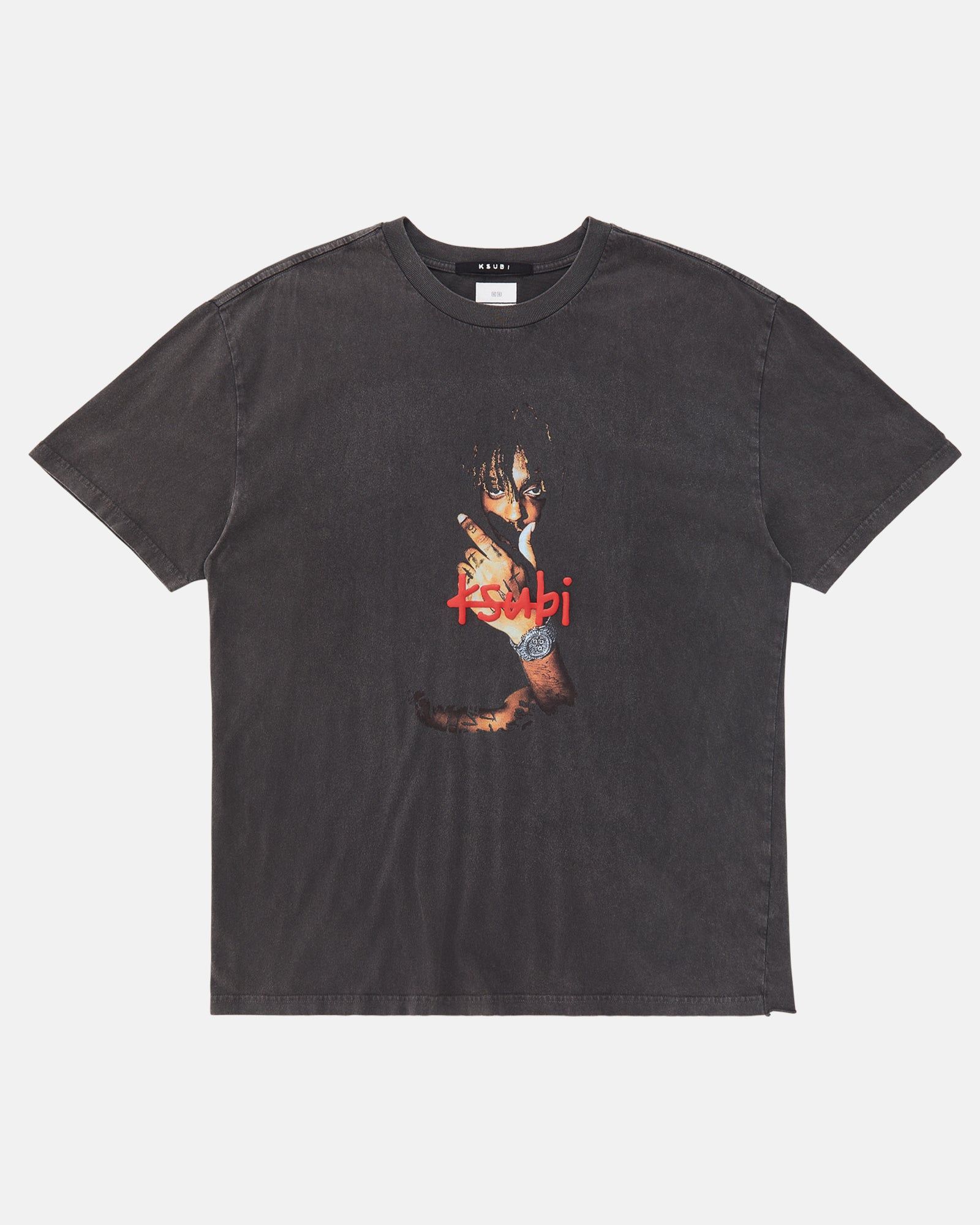 999 WRLD BIGGIE SS TEE FADED BLACK sold by Ksubi