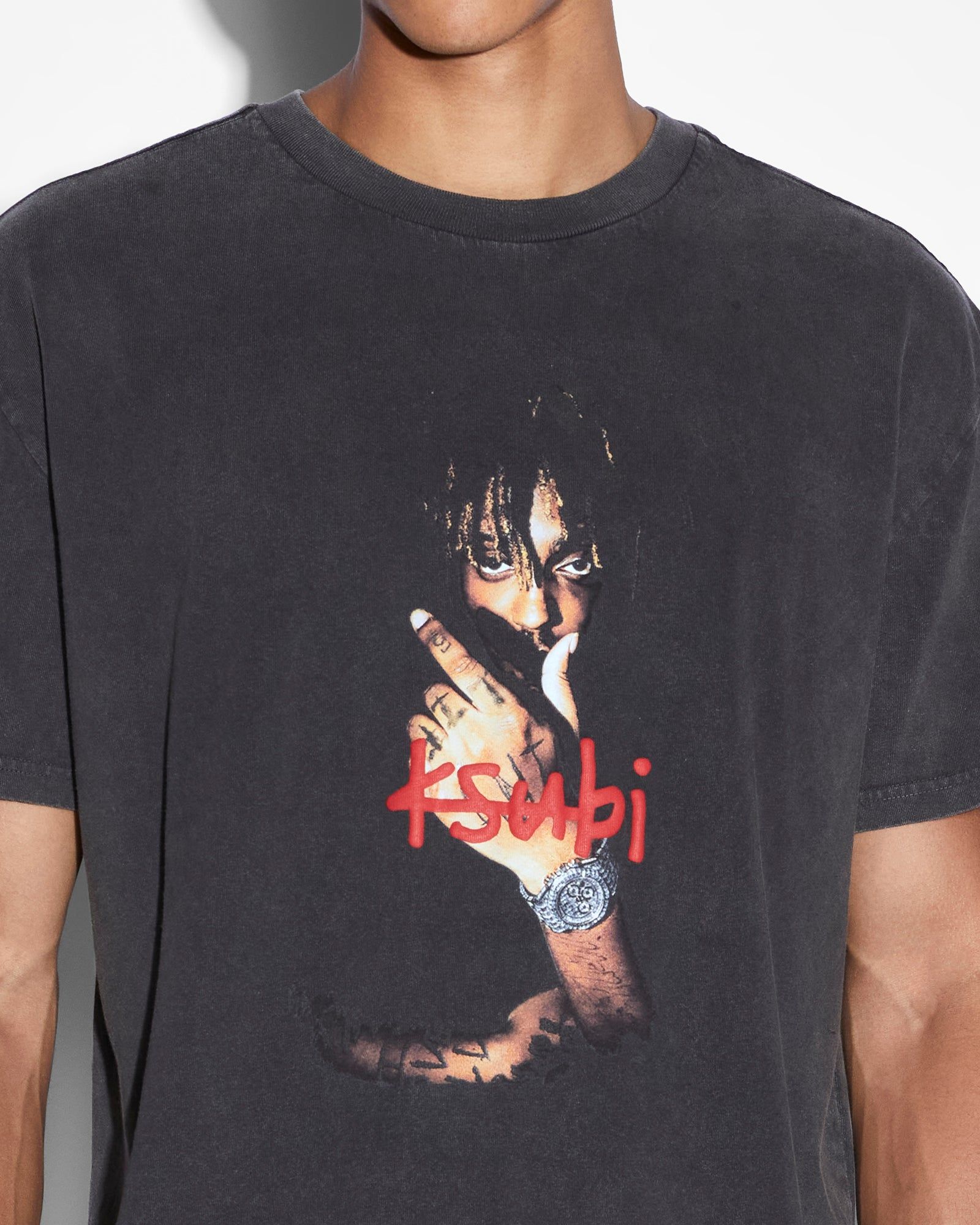 999 WRLD BIGGIE SS TEE FADED BLACK sold by Ksubi product image thumbnail 6